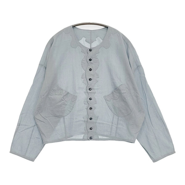 JURGEN LEHL イエローレーベル コットン インド製 ジャケット スカート セットアップ ライトブルー レディース ヨーガンレール【中古】5-1026M♪