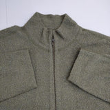 babaghuri J0523UJ231 コットンウール 日本製 ニットジャケット ブルゾン グリーン レディース ババグーリ【中古】5-1208T∞