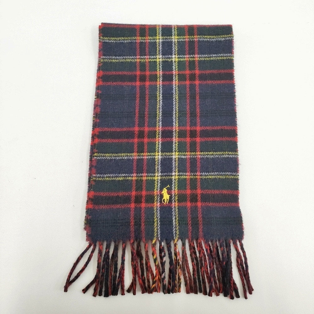 POLO RALPH LAUREN イタリア製 ウールナイロン チェック ストール