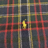 POLO RALPH LAUREN イタリア製 ウールナイロン チェック ストール マフラー ネイビー レッド ブラック レディース ポロ・ラルフローレン【中古】5-1202T◎