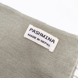 PASHMINA パシュミナ 無地 大判 マフラー ストール カーキ レディース【中古】5-1123T◎