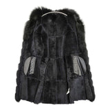 LINOS リノス 本体ラビットファー 衿袖フォックスファー サイズ40