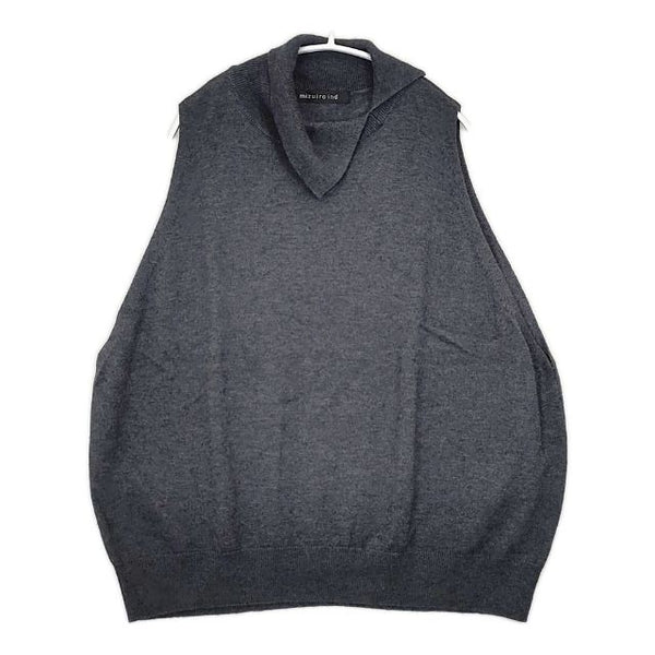 mizuiro-ind ノースリーブベスト セーター ニット チャコールグレー レディース ミズイロインド【中古】5-1126T∞