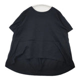 mizuiro-ind クルーネックフレアTシャツ バックタック 半袖Ｔシャツ カットソー ブラック レディース ミズイロインド【中古】6-0605S∞