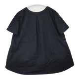 mizuiro-ind クルーネックフレアTシャツ バックタック 半袖Ｔシャツ カットソー ブラック レディース ミズイロインド【中古】6-0605S∞