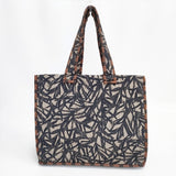 DOIGT ドワ ヴィンテージビーズ使用 キルティング トートバッグ グレー ブラック レディース【中古】5-1120G◎