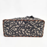 DOIGT ドワ ヴィンテージビーズ使用 キルティング トートバッグ グレー ブラック レディース【中古】5-1120G◎