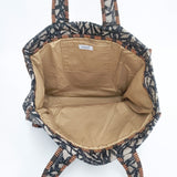 DOIGT ドワ ヴィンテージビーズ使用 キルティング トートバッグ グレー ブラック レディース【中古】5-1120G◎