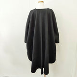 ISSEY MIYAKE ケープ ポンチョ オーバーコート ストール付き サイズ2 コート ブラック グリーン レディース イッセイミヤケ【中古】5-1222T◎