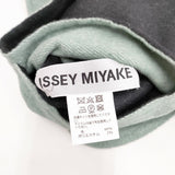 ISSEY MIYAKE ケープ ポンチョ オーバーコート ストール付き サイズ2 コート ブラック グリーン レディース イッセイミヤケ【中古】5-1222T◎