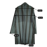 ISSEY MIYAKE IM43FD106 サイズ2 プリーツ ロング テーラードジャケット グリーン レディース イッセイミヤケ【中古】5-1026M♪