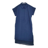 Haat ISSEY MIYAKE HA51FH552 半袖 ナイロンドレス プルオーバー ワンピース ブルー レディース ハートイッセイミヤケ【中古】6-0422S∞