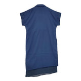 Haat ISSEY MIYAKE HA51FH552 半袖 ナイロンドレス プルオーバー ワンピース ブルー レディース ハートイッセイミヤケ【中古】6-0422S∞