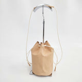 sonor ソナー ウォッシュドピッグスキン巾着 ショルダーバッグ ベージュ レディース【中古】6-0104G∞