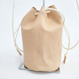 sonor ソナー ウォッシュドピッグスキン巾着 ショルダーバッグ ベージュ レディース【中古】6-0104G∞