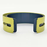 ISSEY MIYAKE アルミニウム ツートーン バングル ライムグリーン ネイビー レディース イッセイミヤケ【中古】5-1130G∞