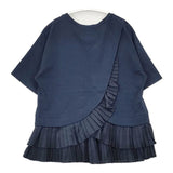FRED PERRY/MUVEIL HEM PLEATS TEE ヘムプリーツティー F5289 半袖Ｔシャツ カットソー ネイビー レディース フレッドペリー/ミュベール【中古】6-0605S∞