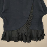 FRED PERRY/MUVEIL HEM PLEATS TEE ヘムプリーツティー F5289 半袖Ｔシャツ カットソー ネイビー レディース フレッドペリー/ミュベール【中古】6-0605S∞