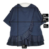 FRED PERRY/MUVEIL HEM PLEATS TEE ヘムプリーツティー F5289 半袖Ｔシャツ カットソー ネイビー レディース フレッドペリー/ミュベール【中古】6-0605S∞