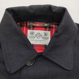 R&D.M.Co- リネン フード付き ステンカラーコート ネイビー レディース オールドマンズテーラー【中古】5-1206T♪