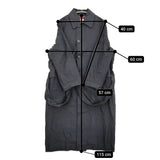 R&D.M.Co- リネン フード付き ステンカラーコート ネイビー レディース オールドマンズテーラー【中古】5-1206T♪