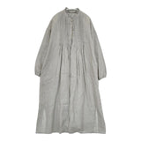 Conges payes/ADIEU TRISTESSE フリルカラー タック リネンドレス ワンピース グレー レディース コンジェ ペイエ/アデュートリステス【中古】6-0126M∞