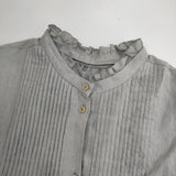 Conges payes/ADIEU TRISTESSE フリルカラー タック リネンドレス ワンピース グレー レディース コンジェ ペイエ/アデュートリステス【中古】6-0126M∞