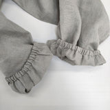 Conges payes/ADIEU TRISTESSE フリルカラー タック リネンドレス ワンピース グレー レディース コンジェ ペイエ/アデュートリステス【中古】6-0126M∞