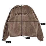 KELTY/SM2 Samansa Mos2 レトロフリースカーディガン ノーカラージャケット ブルゾン ブラウン レディース ケルティ/サマンサモスモス【中古】5-1206T♪
