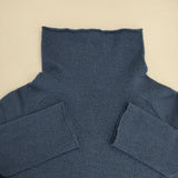 babaghuri J0534KB601 ウール ハイネック 日本製 M セーター ニット ブルー レディース ババグーリ【中古】5-1126T∞