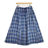 45R/45rpm 秋風カディのギャザーイージースカート チェック 定価49500円 スカート ブルー レディース フォーティーファイブアールピーエム【中古】6-0202M∞