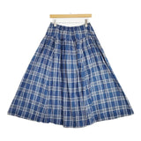 45R/45rpm 秋風カディのギャザーイージースカート チェック 定価49500円 スカート ブルー レディース フォーティーファイブアールピーエム【中古】6-0202M∞