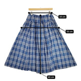 45R/45rpm 秋風カディのギャザーイージースカート チェック 定価49500円 スカート ブルー レディース フォーティーファイブアールピーエム【中古】6-0202M∞