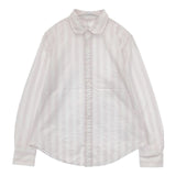 45R/45rpm 180番三子のプティローファーシャツ 丸襟 定価49500円 長袖シャツ ホワイト ピンク レディース フォーティーファイブアールピーエム【中古】6-0111M∞