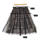 yukiemon 新品 蚤の市リバースカート サイズ3L 定価26400円 チュール ロングスカート 2025 ブラック レディース ユキエモン【中古】5-1026M♪