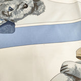 HERMES カレ90 CONFIDENTS DES COEURS 心の友 クマ テディベア ブルーベア スカーフ ミズイロ レディース エルメス【中古】5-1120G◎