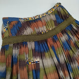 mina perhonen fringe ギャザースカート ka5378 ウール サイズ1 プリーツ スカート ブラウン マルチカラー レディース ミナペルホネン【中古】6-0126M∞