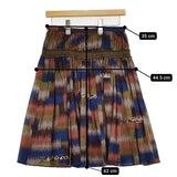 mina perhonen fringe ギャザースカート ka5378 ウール サイズ1 プリーツ スカート ブラウン マルチカラー レディース ミナペルホネン【中古】6-0126M∞