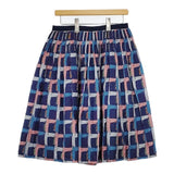 mina perhonen sa5890 thoroughbred コットンシルク スカート ネイビー マルチカラー レディース ミナペルホネン【中古】6-0117M∞