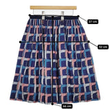 mina perhonen sa5890 thoroughbred コットンシルク スカート ネイビー マルチカラー レディース ミナペルホネン【中古】6-0117M∞