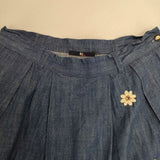 45R/45rpm モンプチ刺繍スカート 定価34000円 コットン ロングスカート ネイビー レディース フォーティーファイブアールピーエム【中古】6-0126M∞