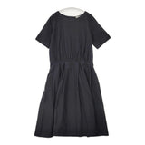 MARGARET HOWELL 578-6158002 シルクコットンバックボタンワンピース 定価63900円 ワンピース ブラック レディース マーガレットハウエル【中古】6-0501S△