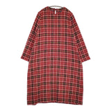 45R/45rpm キラキラタータンDRESS 定価73700円 ウールシルク チェック ワンピース レッド レディース フォーティーファイブアールピーエム【中古】5-1206T♪