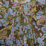 45R/45rpm ヒッコリーの風呂敷プリントドレス 定価47300円 ワンピース ブルー ブラウン レディース フォーティーファイブアールピーエム【中古】5-1026M♪