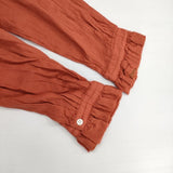 LOISIR フリルカラー コットン ブラウス シャツ オレンジ系 レディース ロワズィール【中古】6-0126M∞