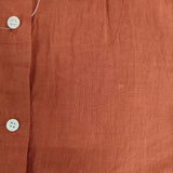 LOISIR フリルカラー コットン ブラウス シャツ オレンジ系 レディース ロワズィール【中古】6-0126M∞