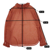 LOISIR フリルカラー コットン ブラウス シャツ オレンジ系 レディース ロワズィール【中古】6-0126M∞