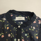 sosotto 花柄 ヨーク切替バンドカラー ブラウス シャツ ネイビー レディース ソソット【中古】6-0330M∞