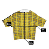 Sally Scott 57-65-2043 半袖 チェック ブラウス シャツ イエロー グレー レディース サリースコット【中古】6-0605S∞