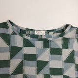 Sally Scott コットン 総柄 ブラウス カットソー ブルー グリーン グレー レディース サリースコット【中古】6-0126M∞